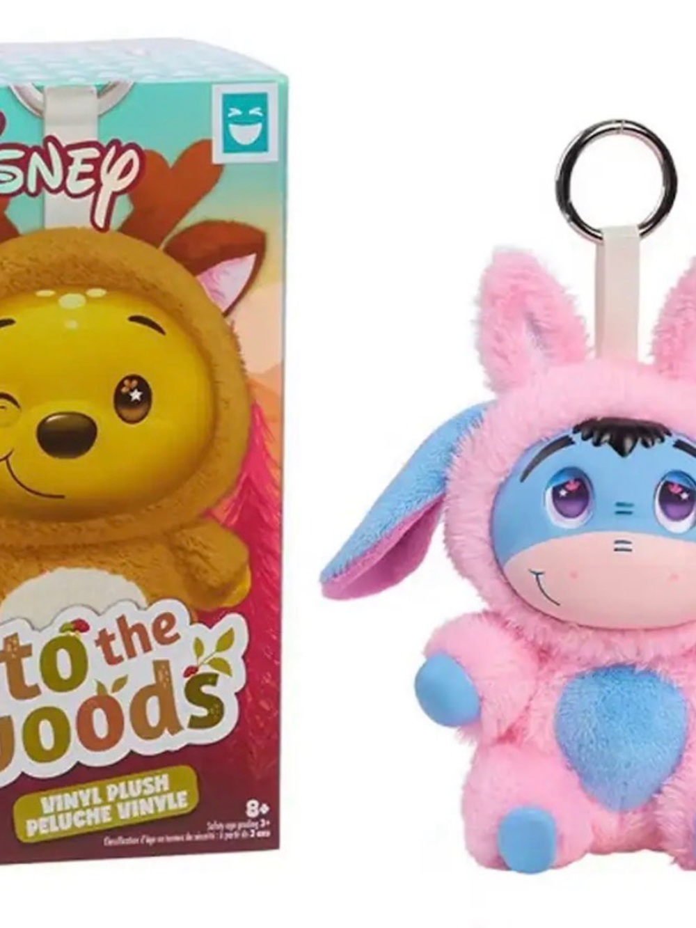 Disney Pink & Blue Eeyore Plush Keychain